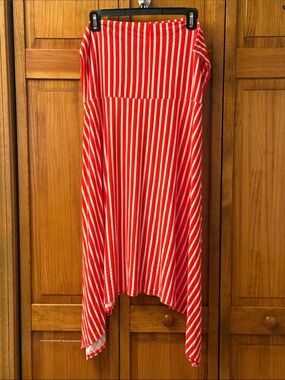 Mixit Orange and White Striped High-Low Skirt NWOT size XXL